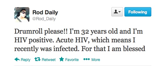 Rod Daily announces he is HIV+