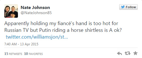 Nate Johnson tweet about Russia
