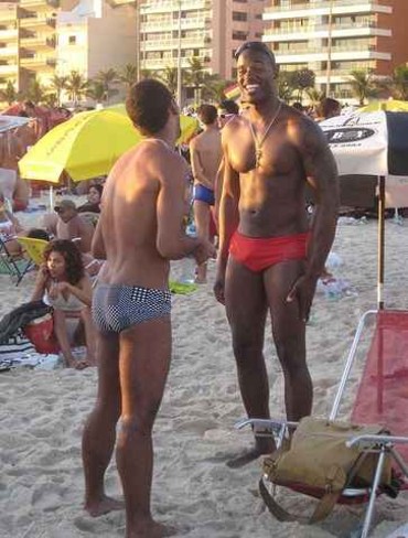 Terrell Carter and Alex Cortez at beach