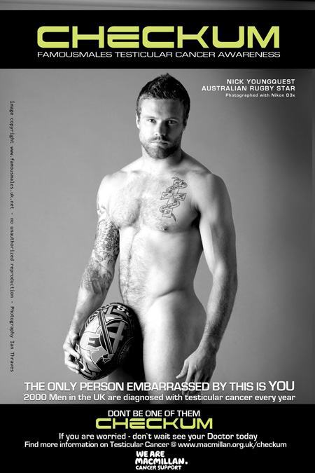 Nick Youngquest pushes men to examine their testicles for cancer