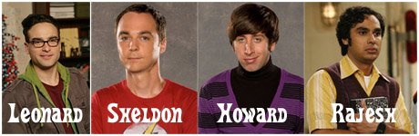 Leonard, Sheldon, Howard and Rajesh from 'Big Bang Theory'