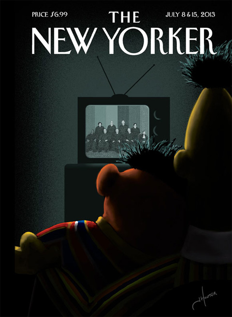 New Yorker cover with Bert and Ernie