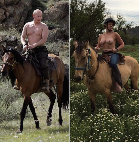 Chelsea Handler takes on Putin pose