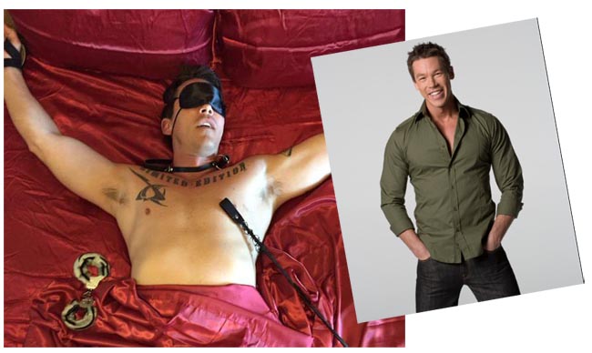 David Bromstad gets tied up in kinky pic.